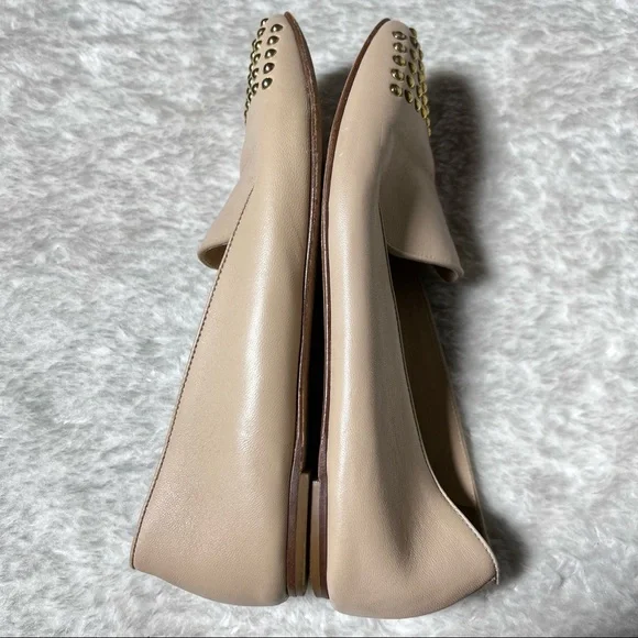 J Crew Darby Leather and Gold Studded Cap Toe Flats US 7.5 - Picture 6 of 13